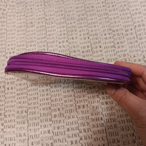 Ed Hardy by Christian Audigier tiger faces multicolor PVC make up pouch - Picture 3 of 14